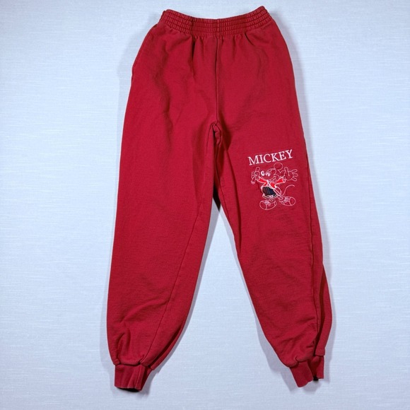 Disney Pants - Vintage Mickey Unlimited Sweatpants Womans M Red Mickey Mouse Disney 90s Comfort